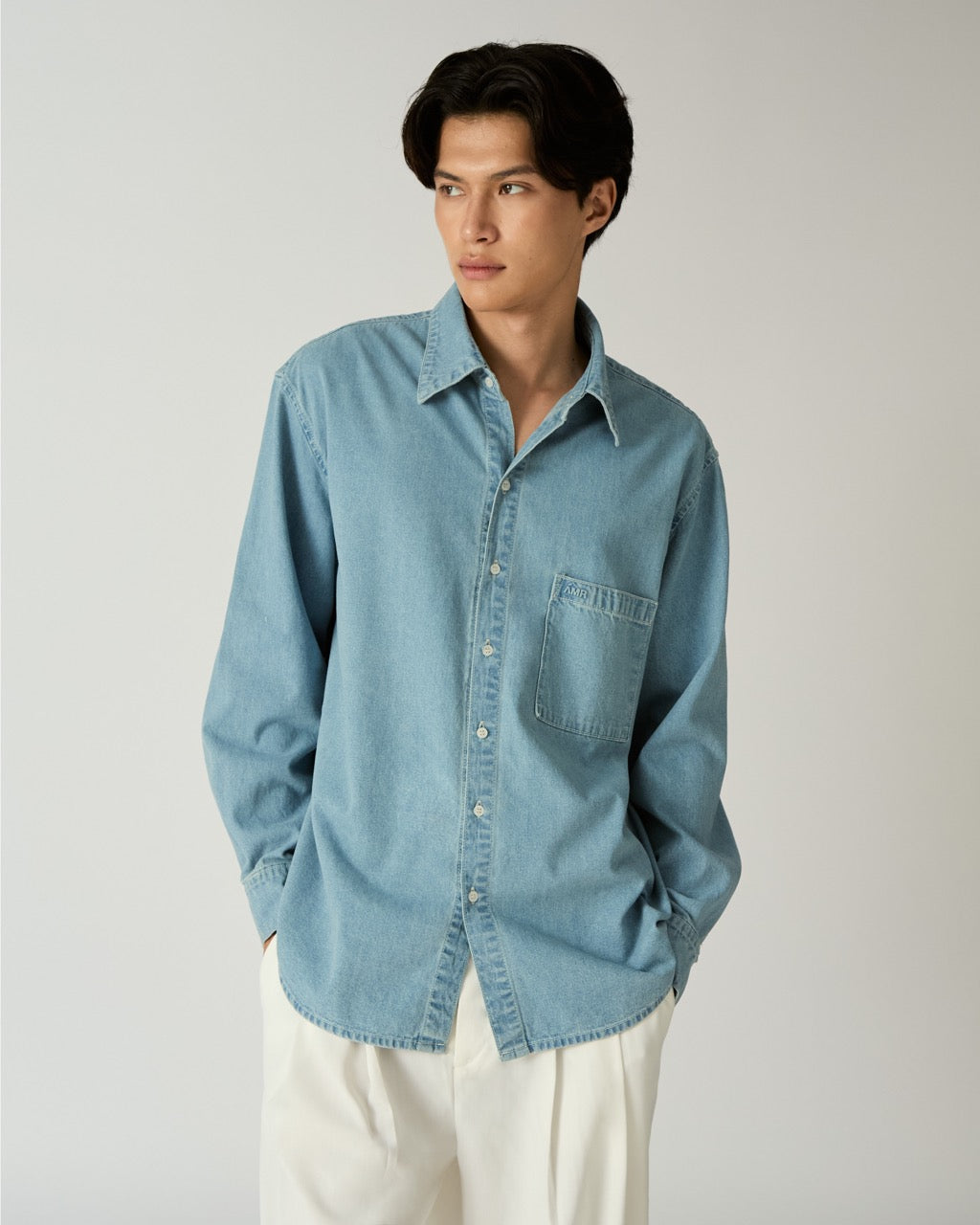 AMR DE SAISON  - AMR Essential Oversized Shirt in Light Denim