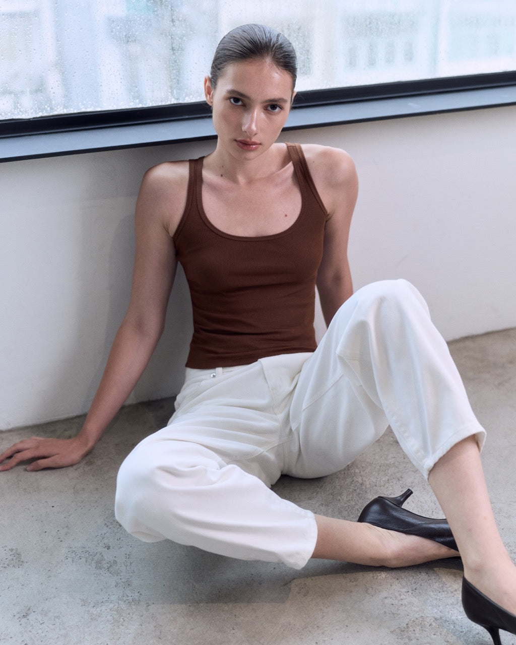 Wardrobe I - AMR Rib Tank Top in Brown