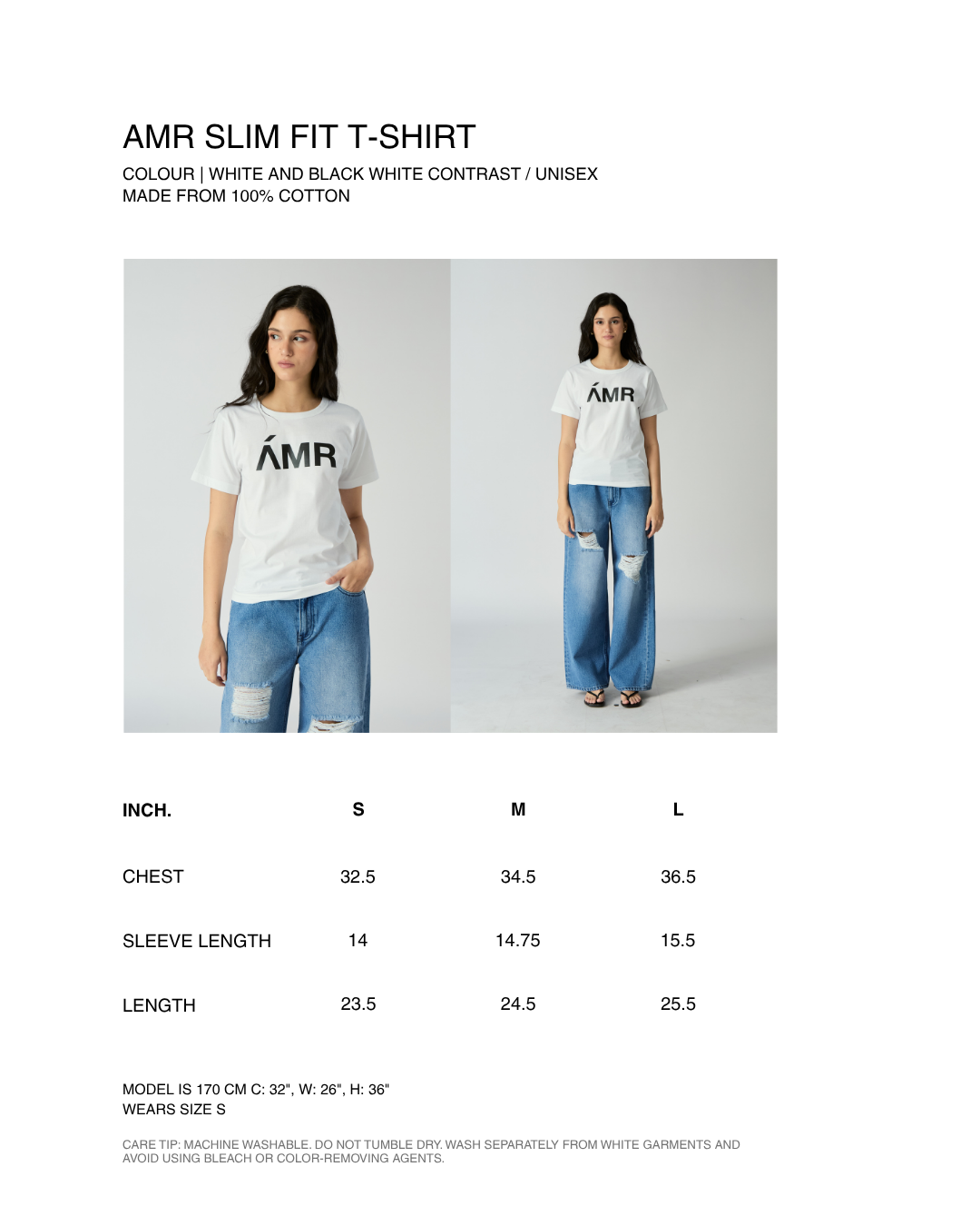 Decouvrir - AMR Slim Fit T-Shirt in White