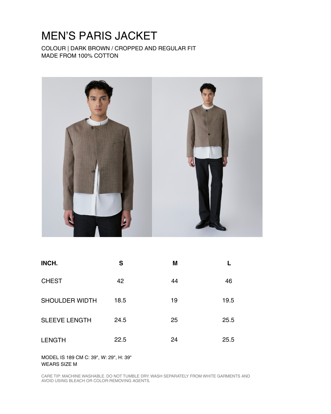 Decouvrir - Men's Tailored Paris Jacket in Dark Brown