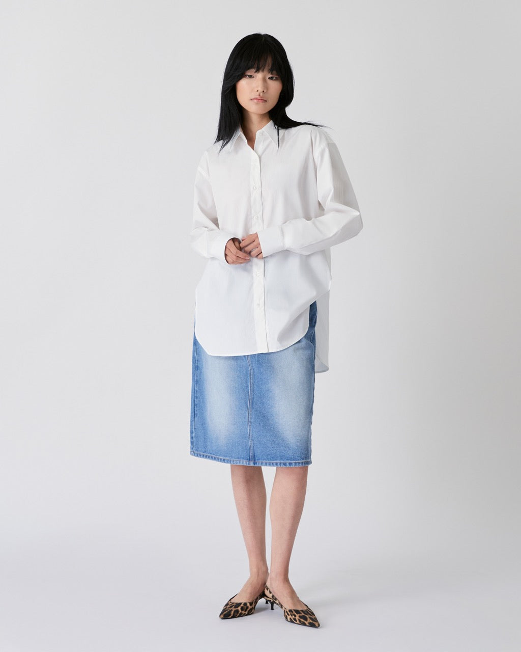 Découvrir - Cotton Poplin Shirt in White