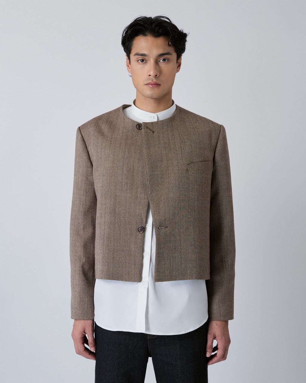 Découvrir - Men's Tailored Paris Jacket in Dark Brown
